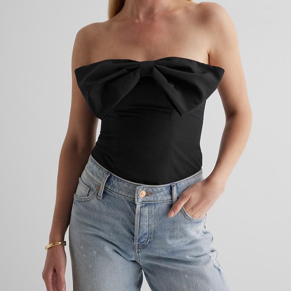 BRAND NEW EXPRESS Strapless Bow Corset Tube Top